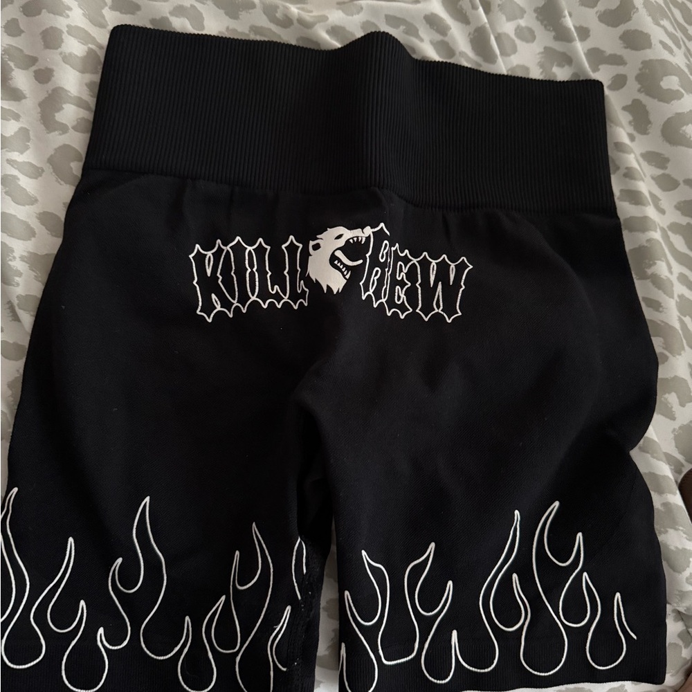 Kill Crew Black and White Flame Shorts NWOT